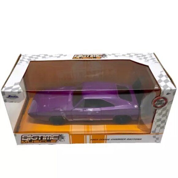 Jada Big Time Muscle 1969 Dodge Charger Daytona 1:24 Purple Die-cast Model Car - Picture 1 of 10